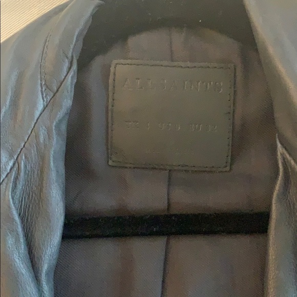 AllSaints Wyatt Zip Biker Leather Jacket - Picture 4 of 5